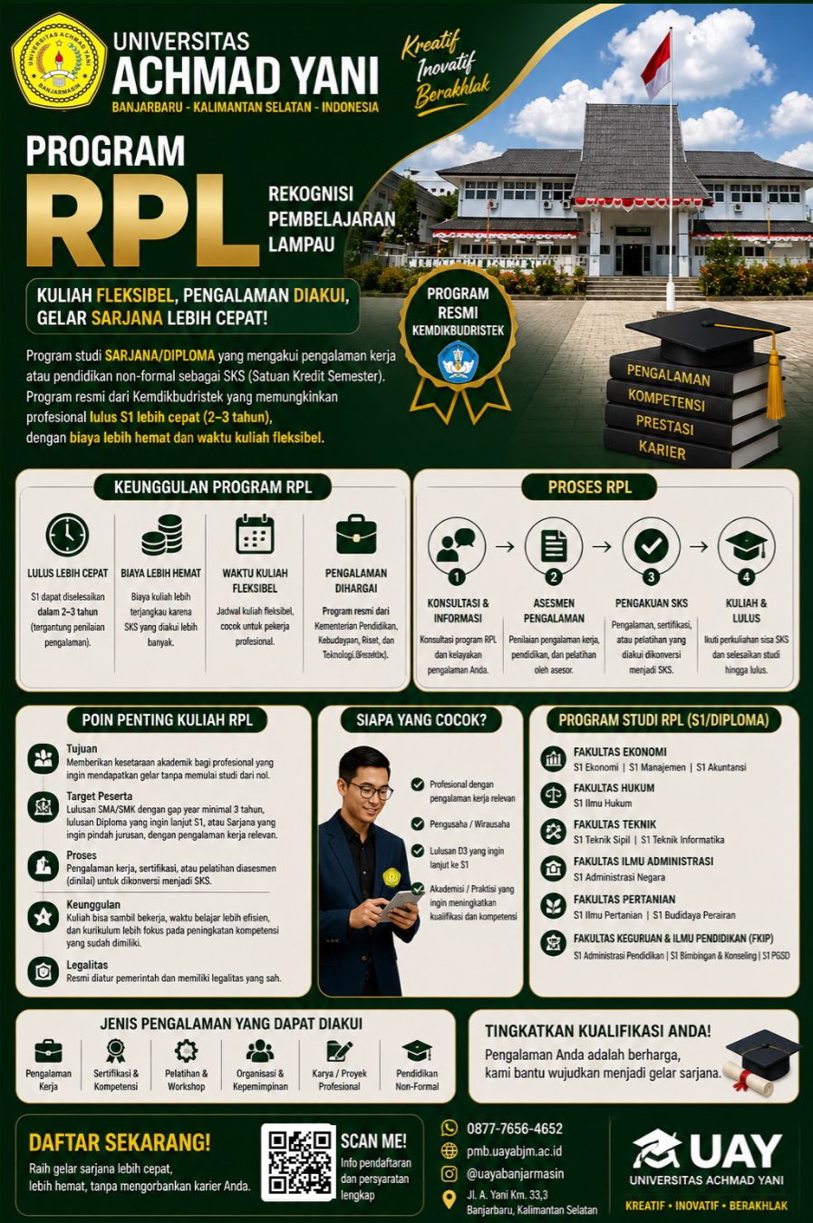 Universitas Achmad Yani Banjarmasin Buka Program RPL, Raih Gelar Sarjana Lebih Cepat